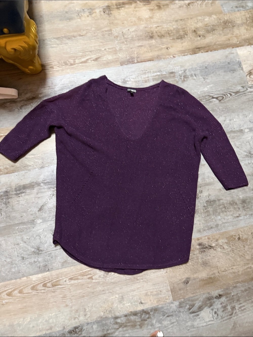 Express Purple V-Neck Sparkle Sweater